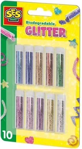 SES biološko razgradljiv bleščice – set 10 barv
