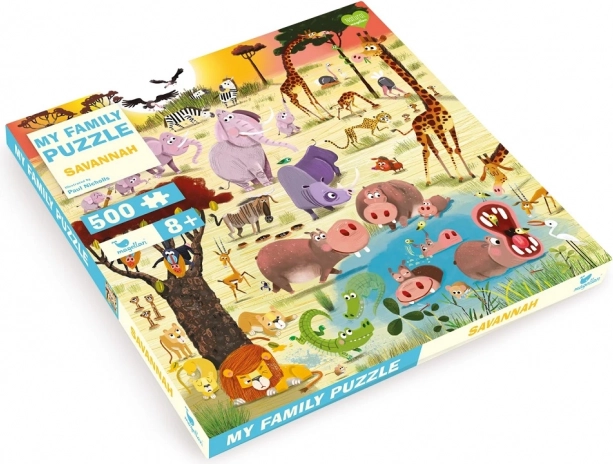 Družinske puzzle Savana 500 koščkov