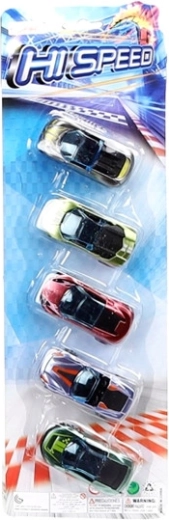 Komplet 5 športnih avtomobilčkov v blistru