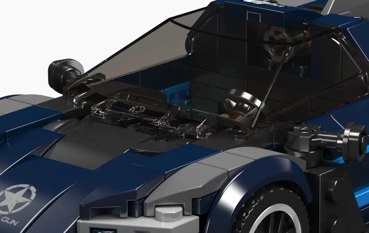 Mould King Black Sports Car Building Set, 404 Pieces