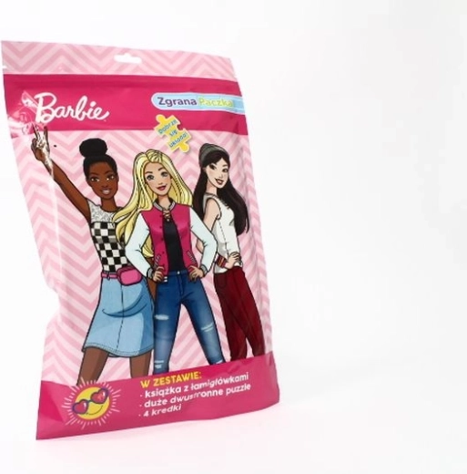 Barbie ustvarjalni komplet z dvostransko sestavljanko in barvicami