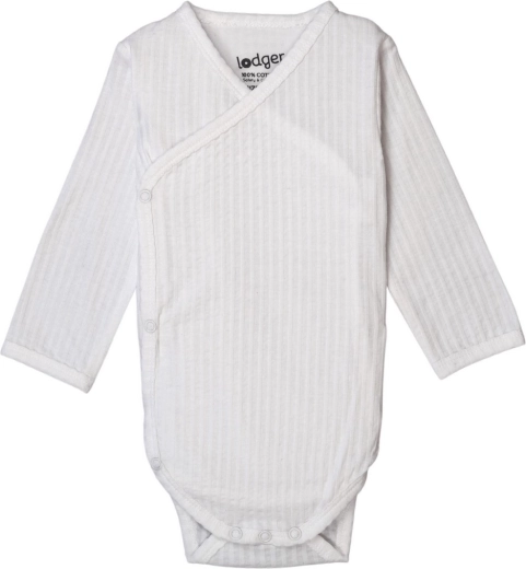 Lodger zračno body z dolgimi rokavi seersucker cloud dancer vel. 74