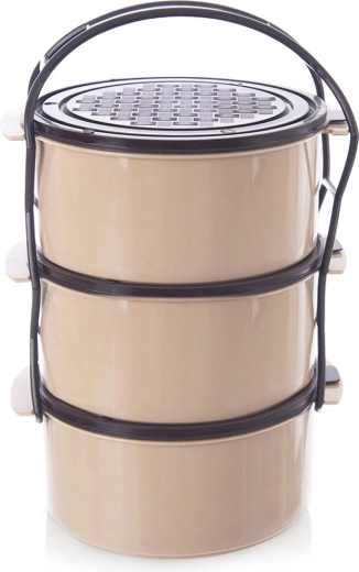 Plastična trietažna posoda za prenašanje jedi 3 × 1,5 l