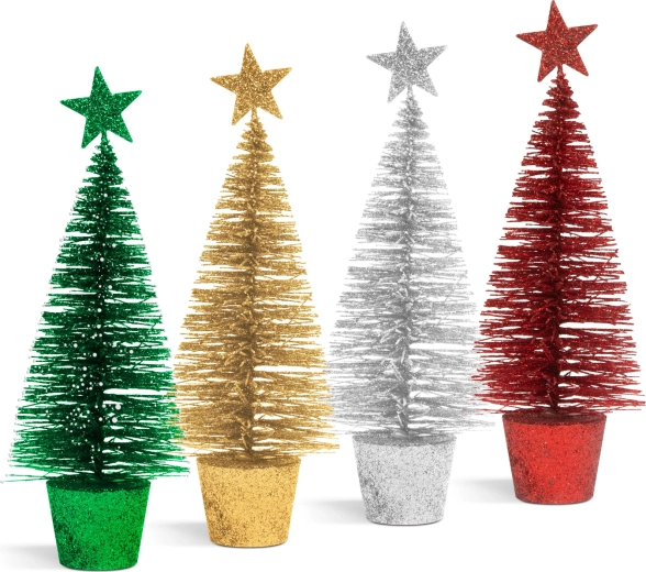 Mini božično drevesce z bleščečo površino, 18 cm – 1 kos