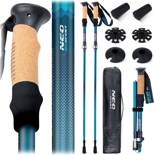 Trek s palice Neo-Sport 85–130 cm s korkastim ročajem in hitrim zlaganjem