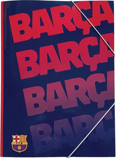 FC Barcelona A4 Document Folder with Elastic Closure, Dark Blue
