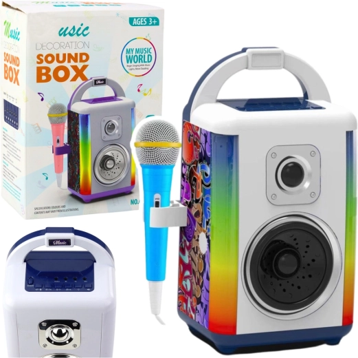 Otroški glasbeni komplet Sound Box z mikrofonom, Bluetoothom in LED-lučkami
