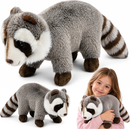 Plišasti realistični rakun siv 45 cm