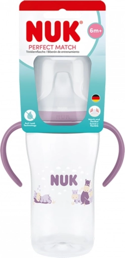 Otroška steklenička NUK Perfect Match učna s pitnikom hippo 260 ml