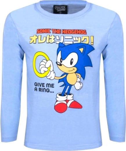 Svetlo modra bombažna majica Sonic