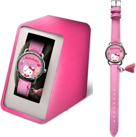 Ura Hello Kitty z rožnatim paščkom in obeskom