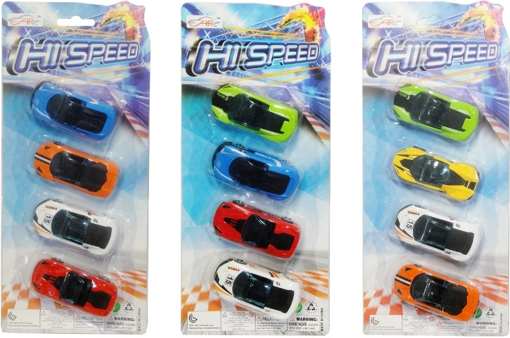 Komplet kovinskih dirkalnih avtomobilčkov 4 kosi