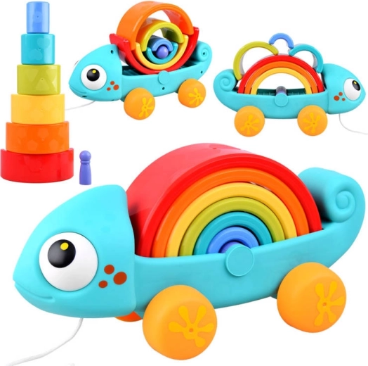 Mavrični kameleon Montessori sestavljanka od 18 mesecev