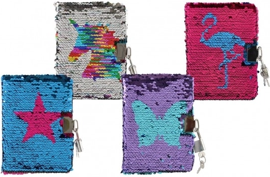 Beležka z bleščicami in ključavnico TEDDIES