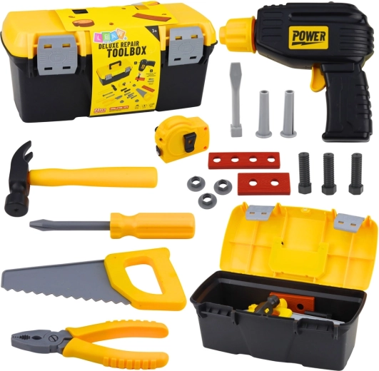 Otroški komplet orodja v omarici z akumulatorskim vrtalnikom, 23 delov