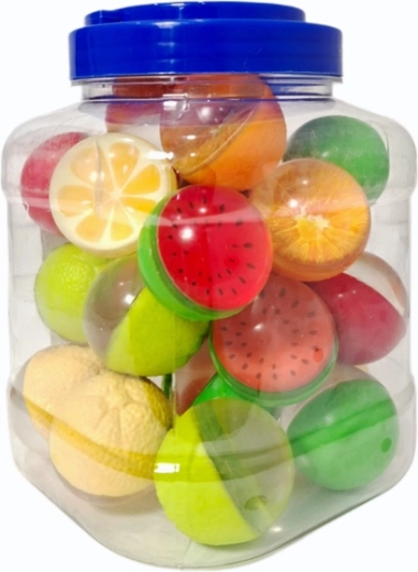 Gumijaste žogice z sadnimi vzorci 4 cm, 25 kos v kozarcu