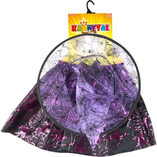 Kids’ witch costume with cobweb – skirt and hat