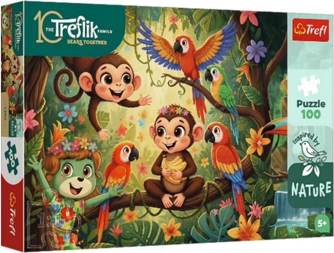 Trefl Inspired By Nature sestavljanka Małpki in prijatelji 100 kosov