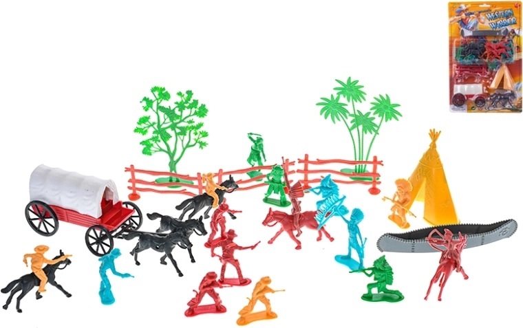 Komplet zahodnjaških figuric s kočijo in dodatki
