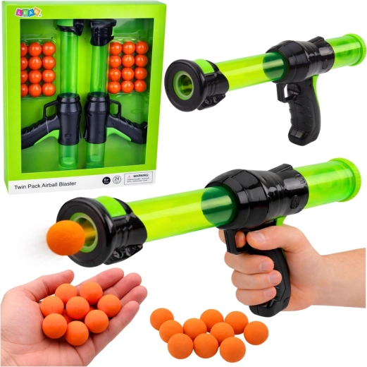 Komplet pištol za penaste kroglice AIRBALL BLASTER – 2 blasterja + 24 kroglic