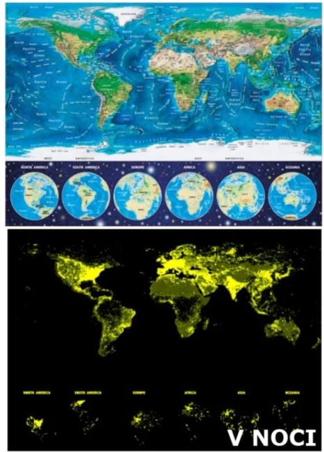Svetleče puzzle Zemljevid sveta 1000 koščkov EDUCA
