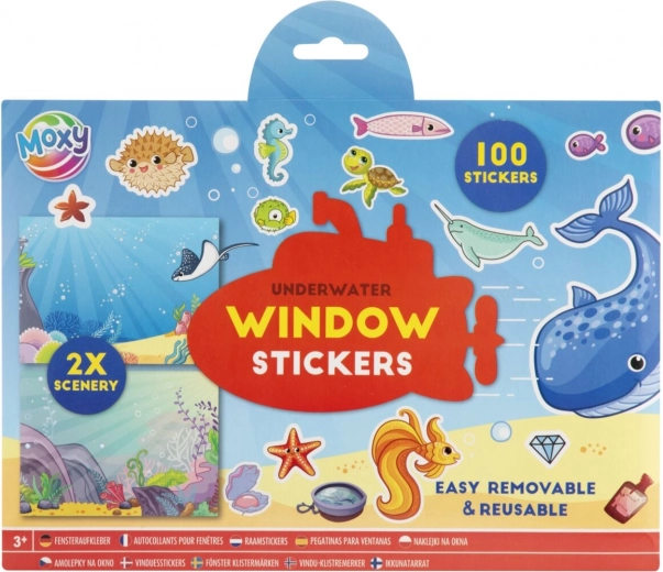 Kreativni set okenskih nalepk s scenami