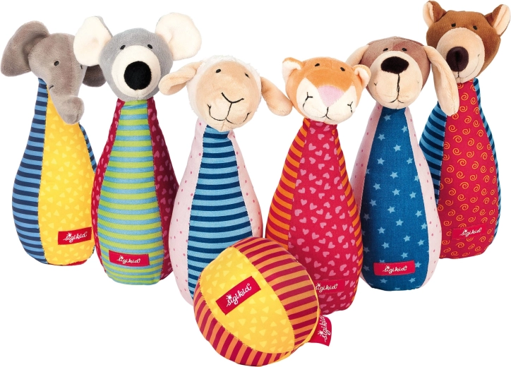 Mehki keglji za otroke Sigikid – patchwork set z živalicami