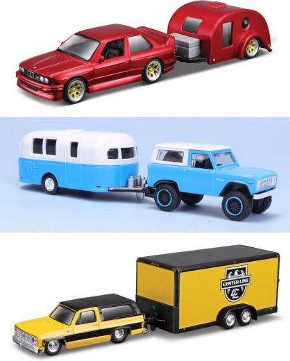 Maisto Design Tow & Go model avtomobila s prikolico 1:64