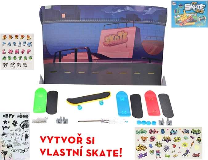 Kreativni set za fingerboard 9,5 cm – sestavljanje in dekoracija, 4 deske