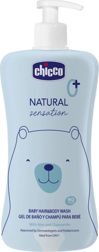 Chicco Natural Sensation šampon za lase in telo z aloe in kamilico 500 ml