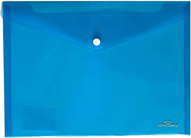 Spisovne mape CONCORDE z gumbom A4 – prosojna modra