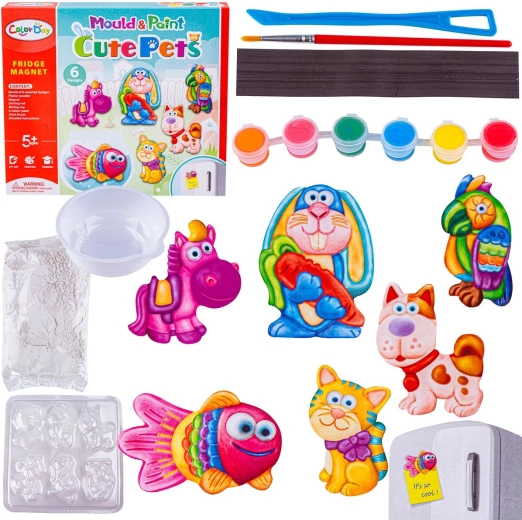 Ustvarjalni komplet za izdelavo magnetkov in odlitkov DIY Cute Pets (prisrčne živalice)