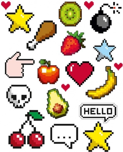 Nalepke Pixels velik list