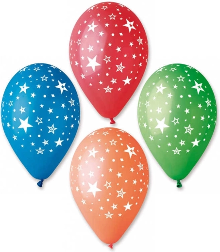 Gemar napihljiv pastelni balon s potiskom zvezd 30 cm - 1 kos