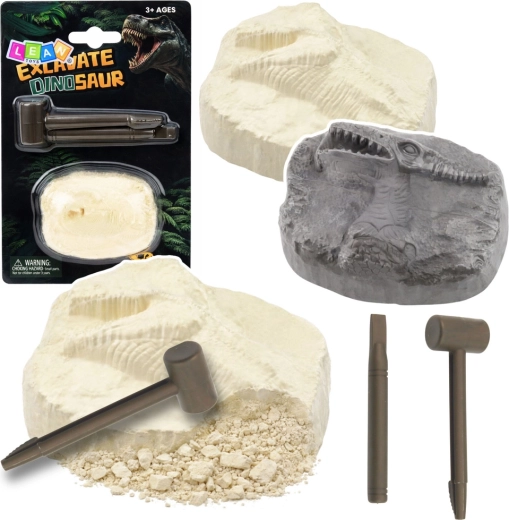 Arheološki komplet – izkopavanje dinozavra v kamnu z orodji
