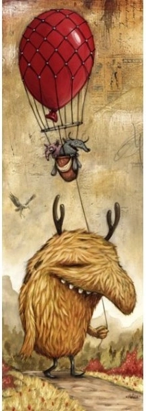 Vertikalna sestavljanka Zozoville: rdeči balon, 1000 koščkov