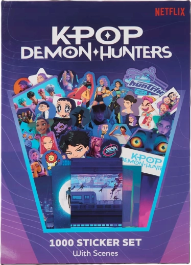 Komplet 1000 nalepk KPop Demon Hunters s prizori