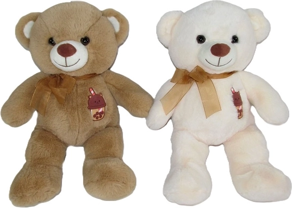 Plush Teddy Bear with Bow, 25 cm - 1 piece
