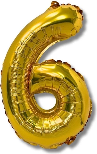 Foliasti balon številka 6 zlati 40 cm