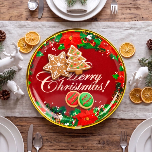 Božični plastični krožnik Merry Christmas, 22 cm
