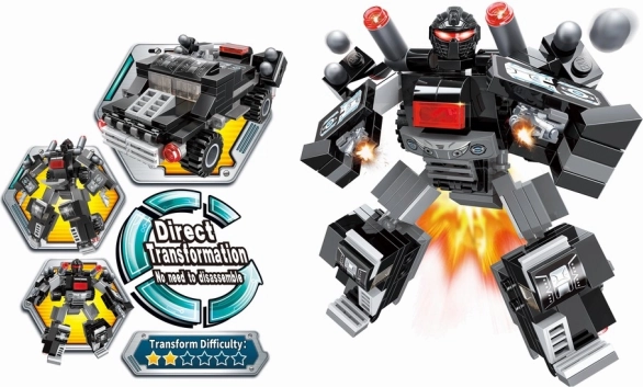 Konstrukcijski komplet Qman Blast Ranger – svetlobni stražar, transformirajoči se robot in avto