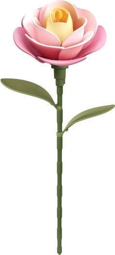 Robotime Rokr 3D roža Rožnata kamelija – sestavljanka brez lepila, 37 kosov