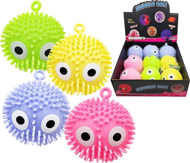 Stiskalna antistresna žogica z očki