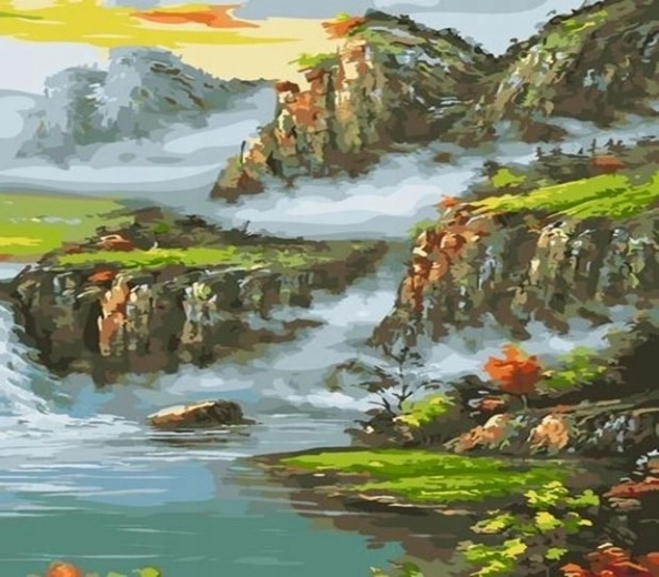 Norimpex Slikanje po številkah Meglene gore 40 × 50 cm