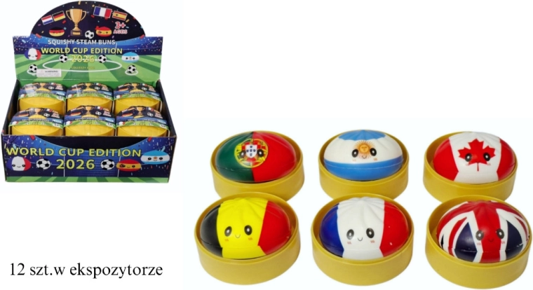 Anti-stress squishy ball in a dumpling shape with flag motifs - 1 piece
