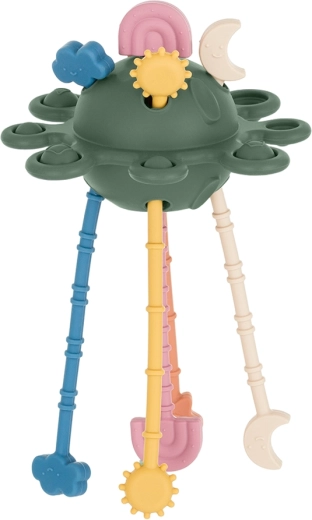 Petite&Mars silicone sensory toy Crazy planet Intense ochre 10m+