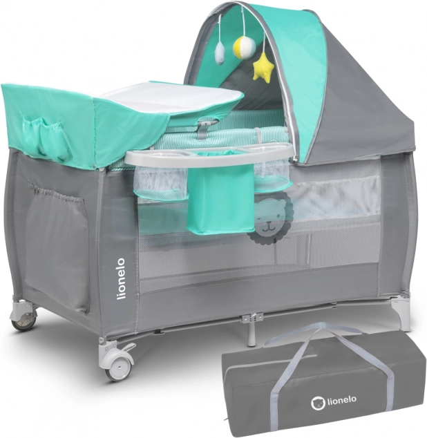 Potovalna posteljica Sven Plus znamke Lionelo – Turkizna