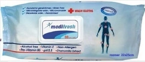 Medifresh vlažilni robčki za odrasle s sponko, 60 kosov