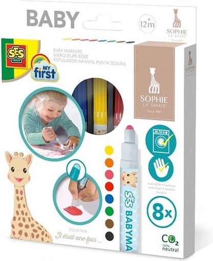 SES Creative my first flomastri žirafa Sophie – set 8 barv