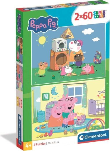 Sestavljanka 2×60 Super Color PEPPA PIG – Clementoni